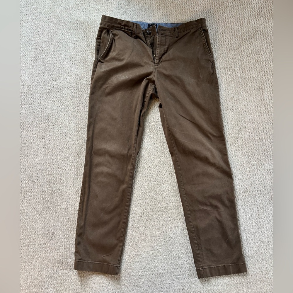 J. Crew Men's 770 Straight Brown Chinos